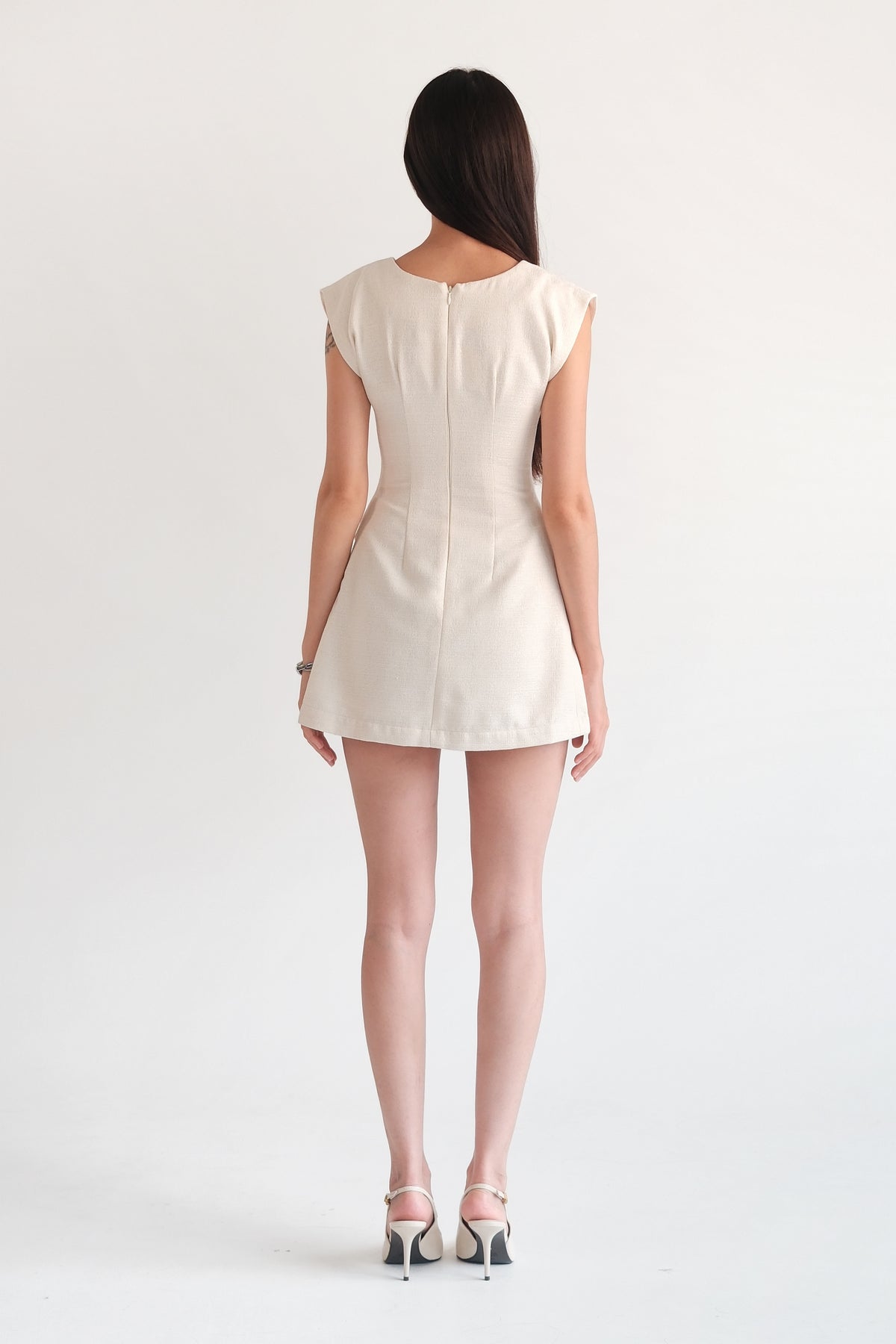Blair Mini Dress Cream (Tweed)