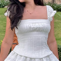 Solene Top in White by RAVii, handcrafted in Bangkok