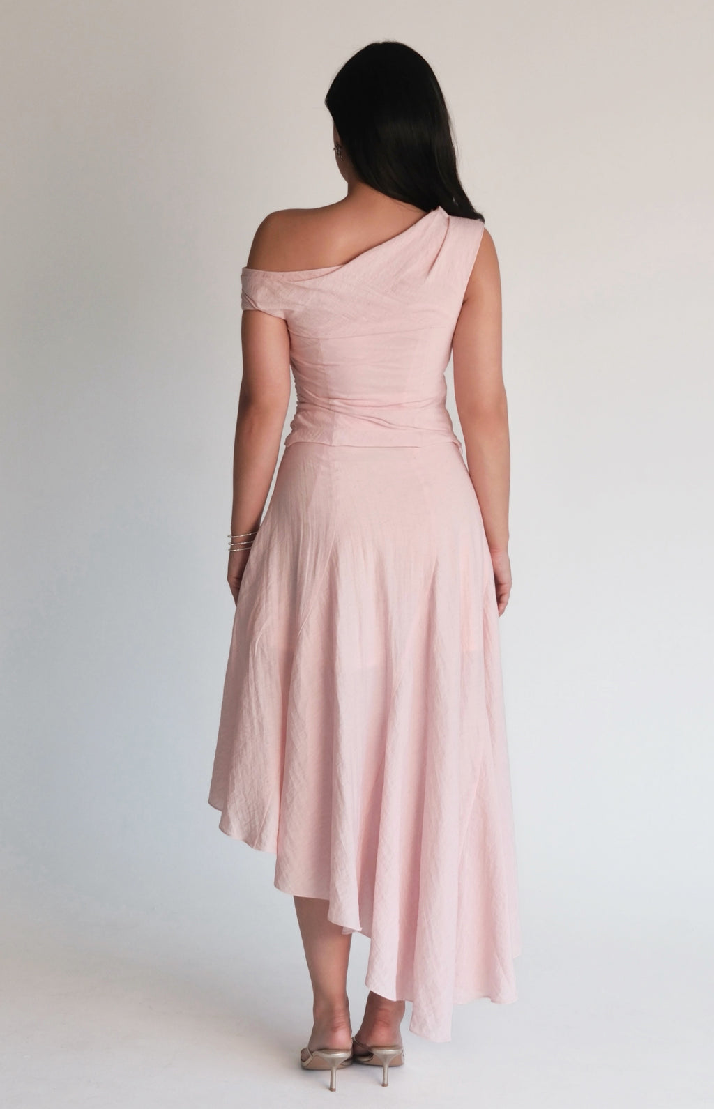 Asymmetric Skirt Pale Pink