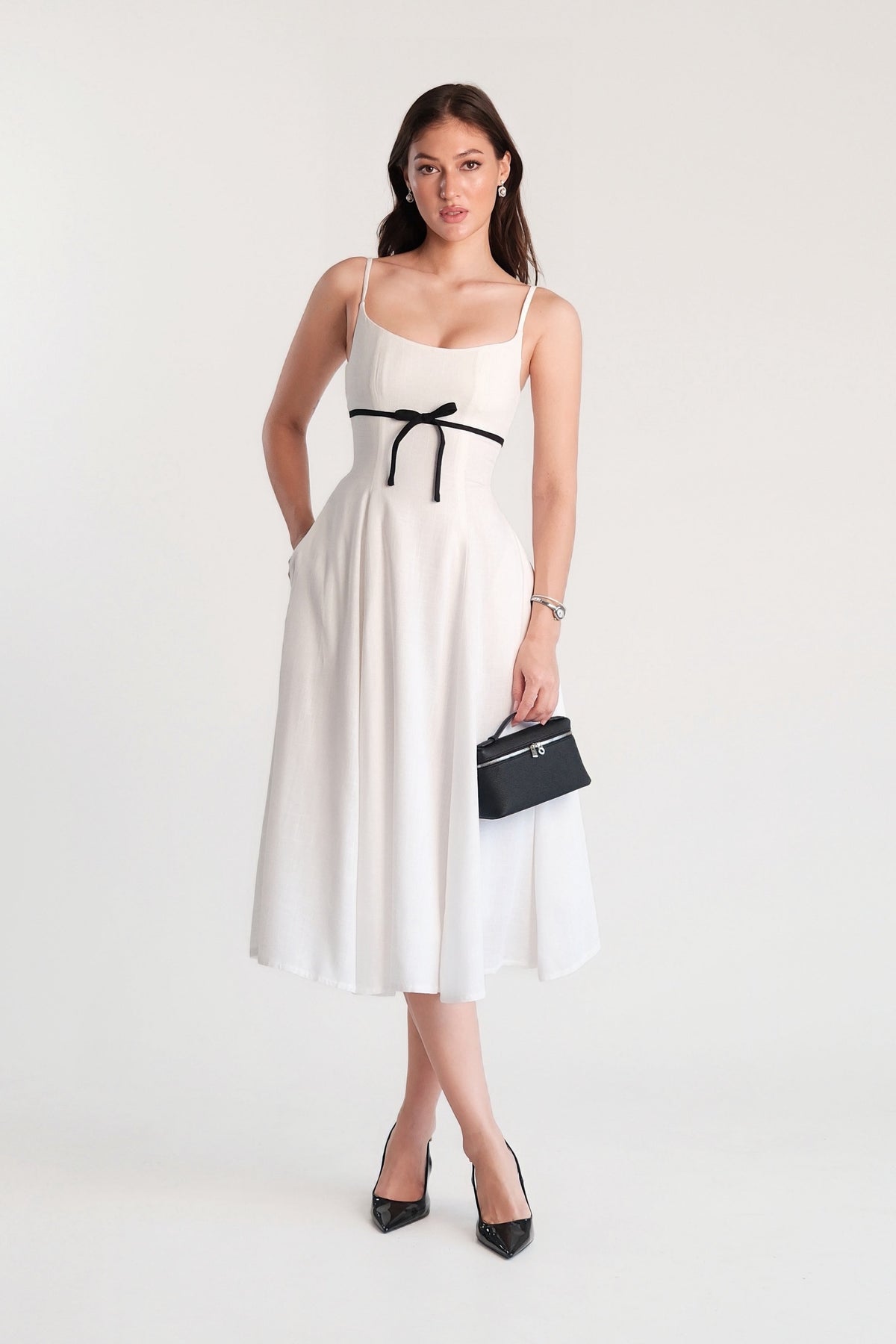 Amélie Dress White with Black