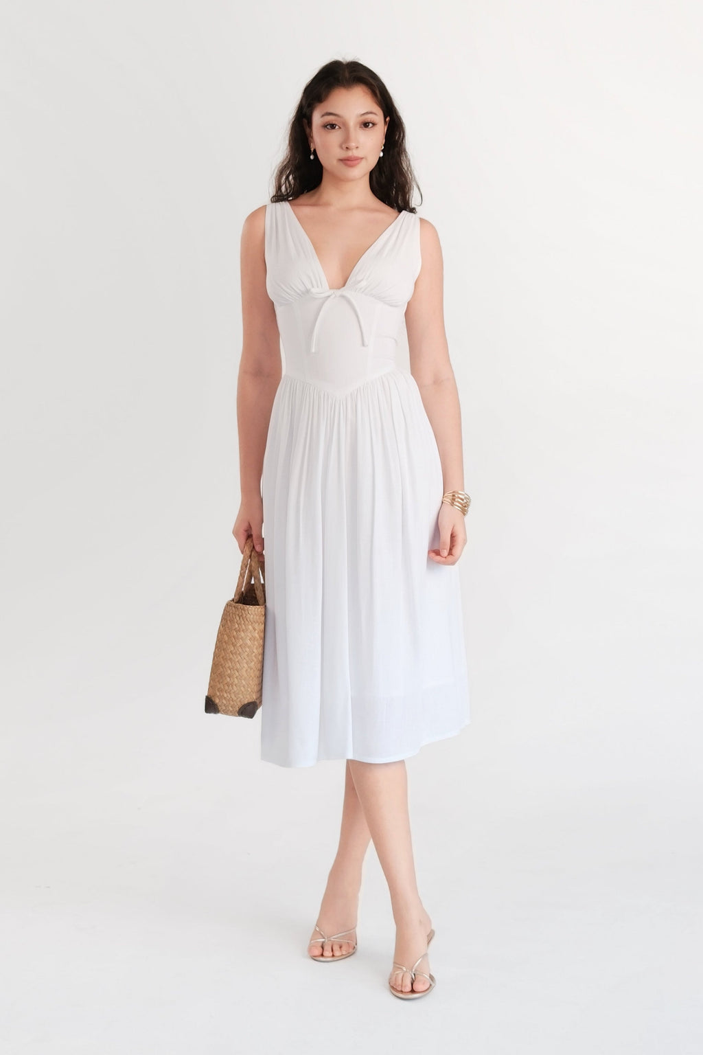 Summer Haze Midi Dress White