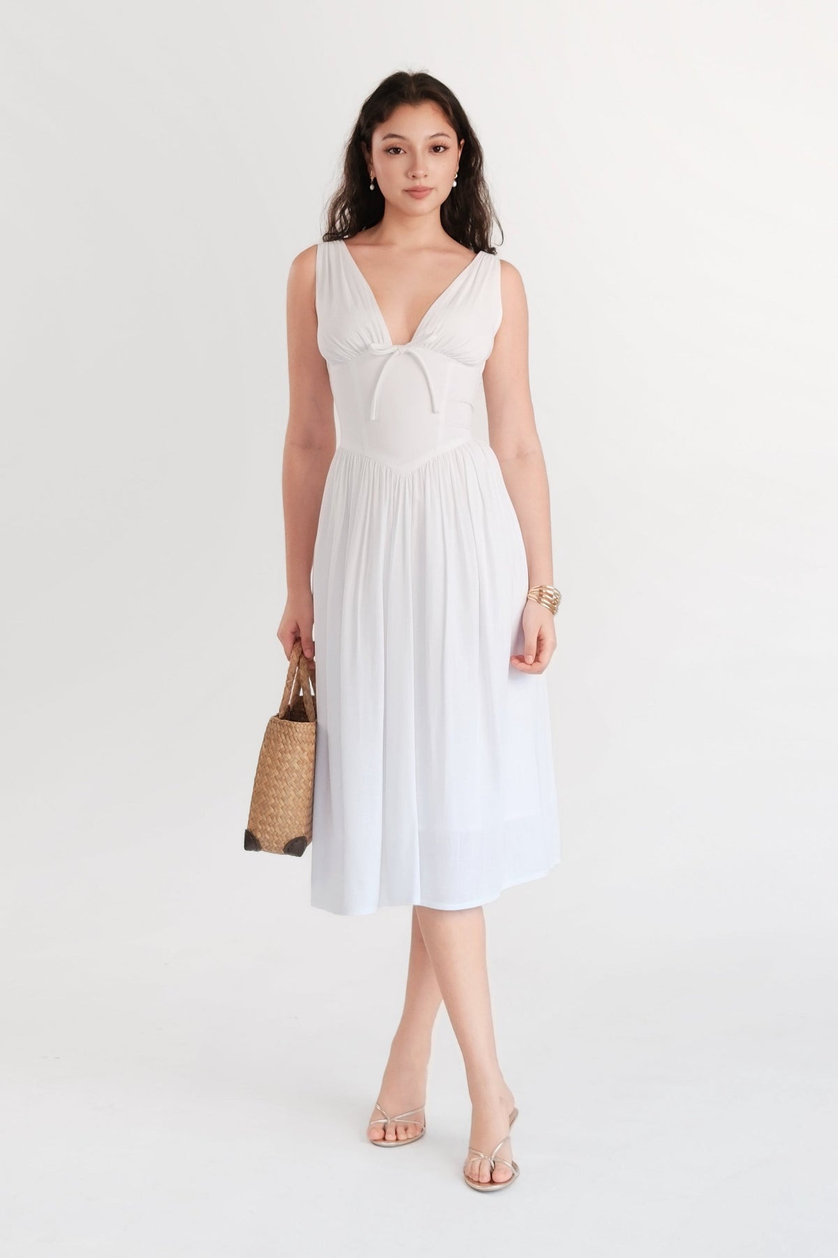 Summer Haze Midi Dress White