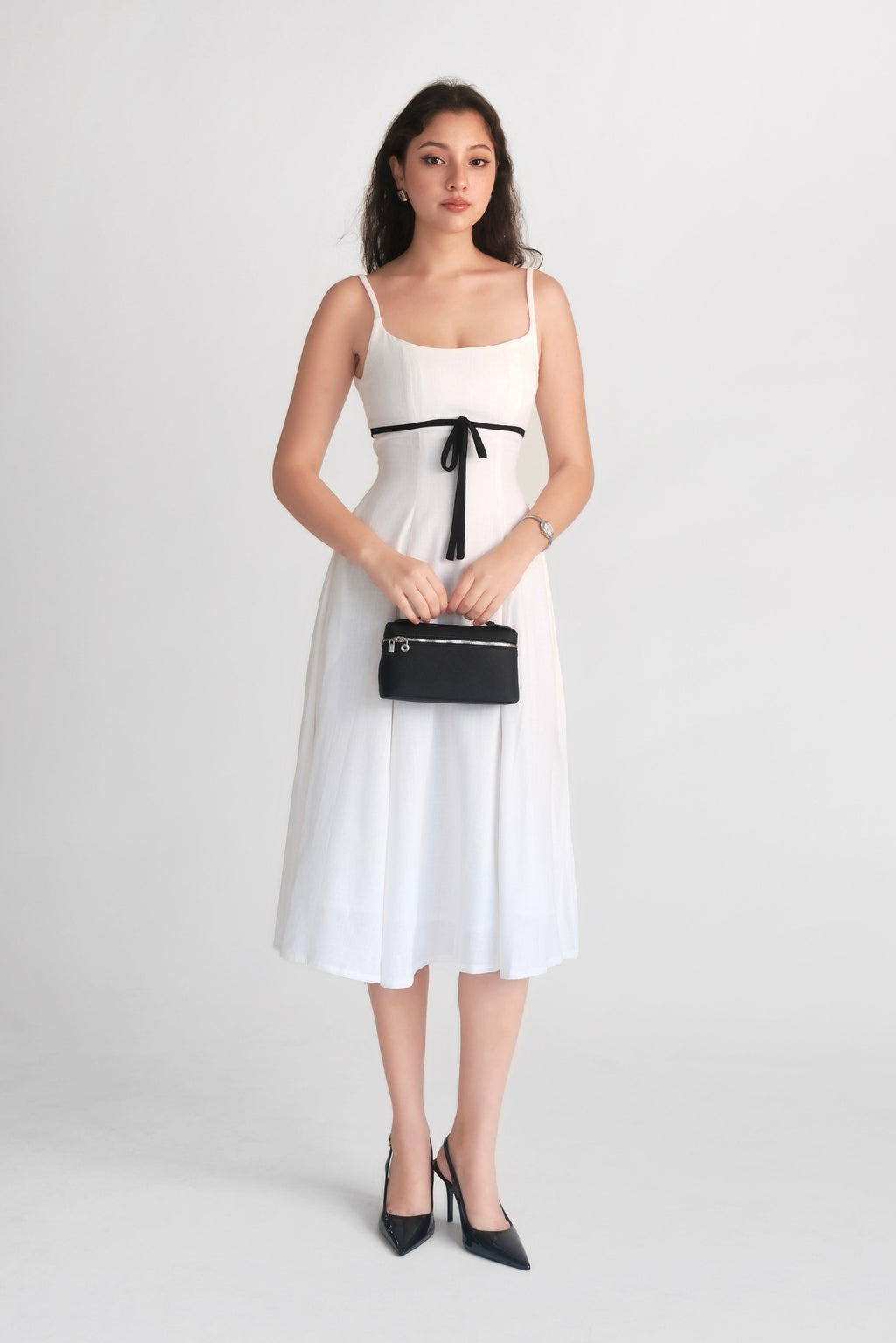 Amélie Dress White with Black