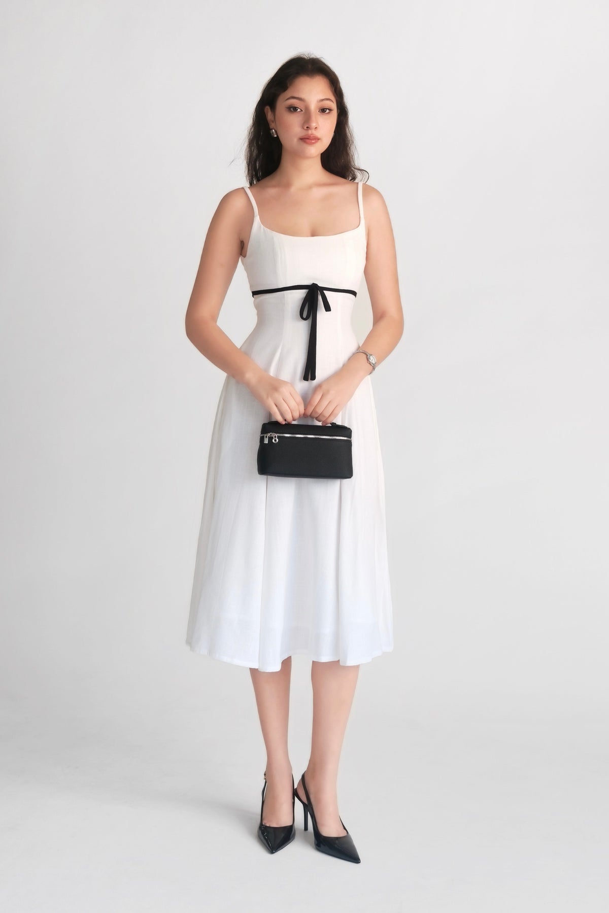Amélie Dress White with Black