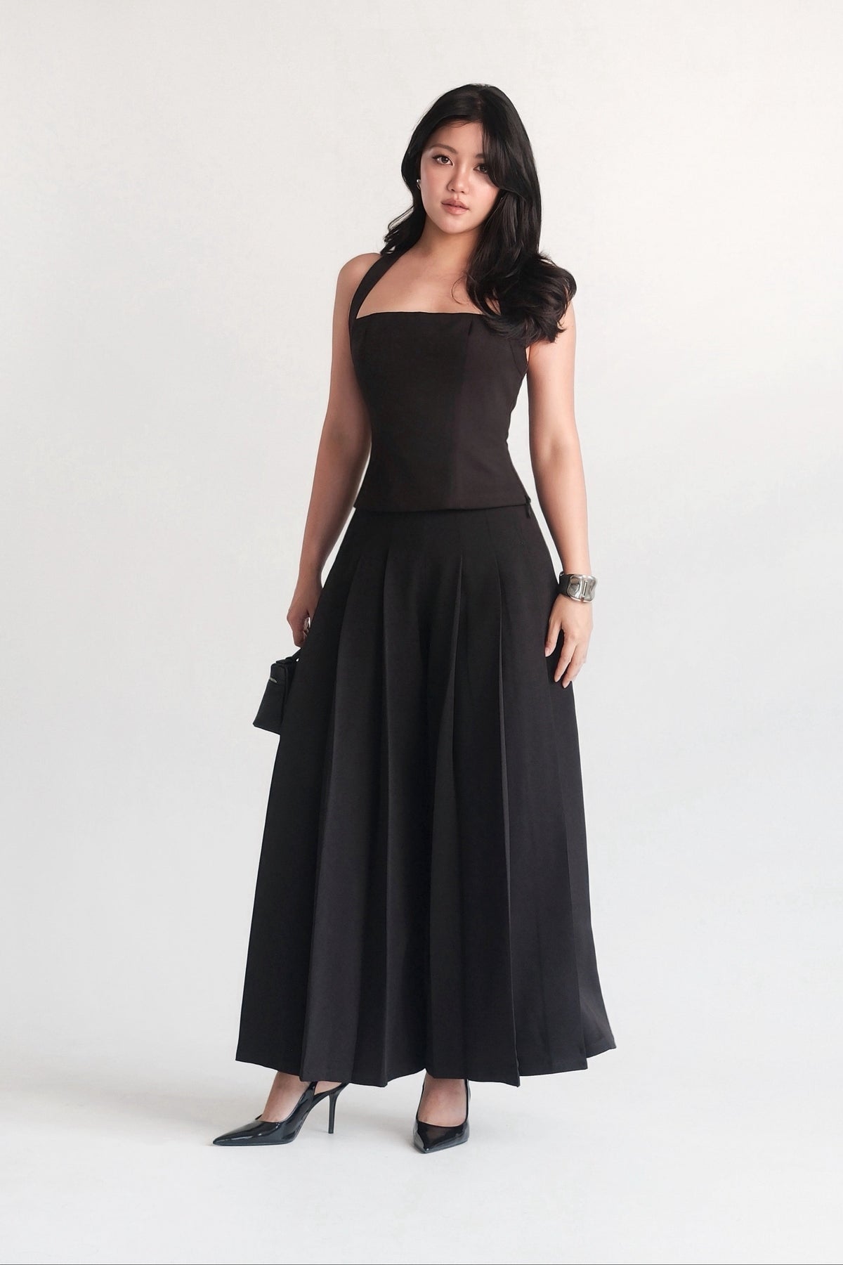 Pleated Pants Black