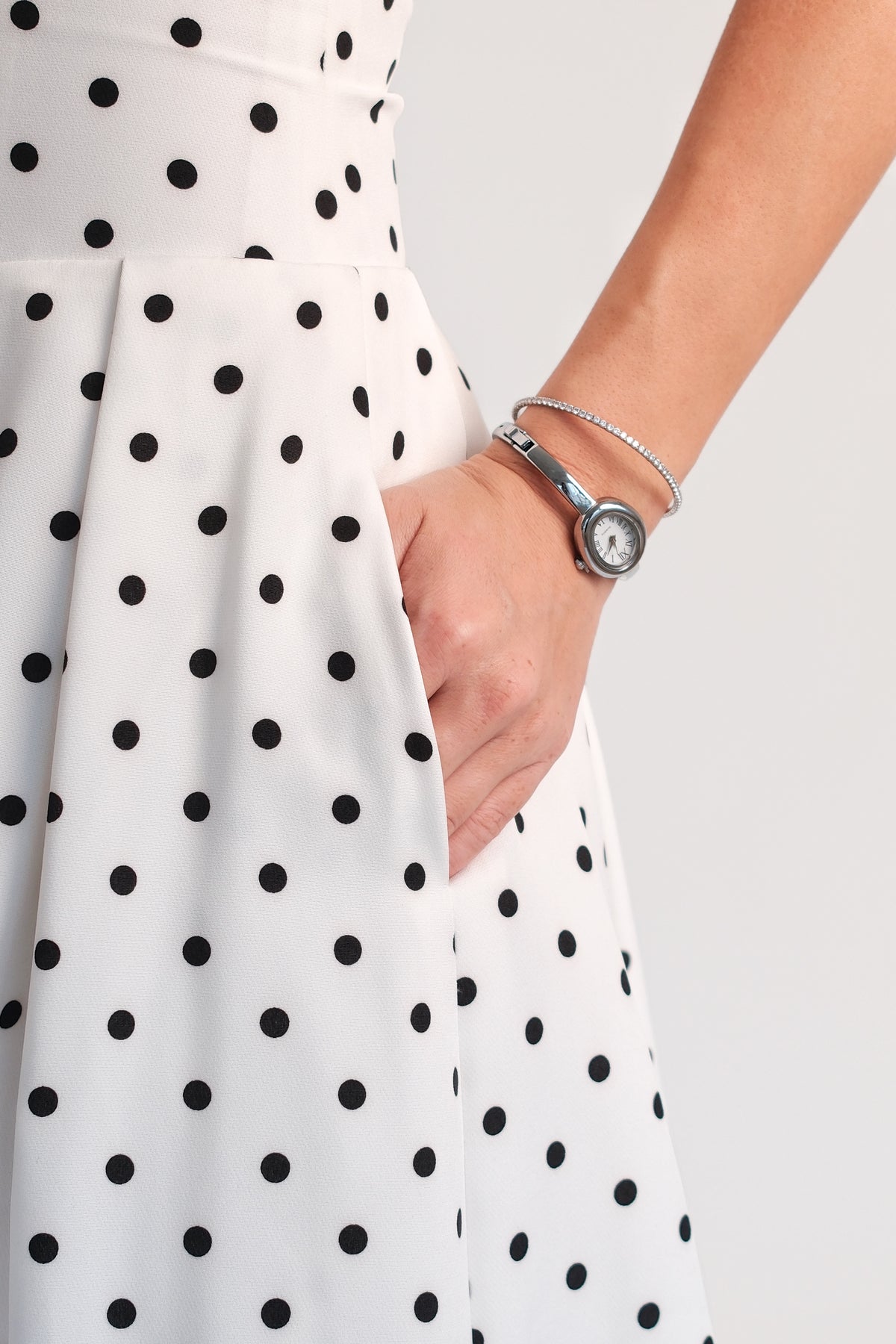 Claudia Maxi Dress Polka Dot - White
