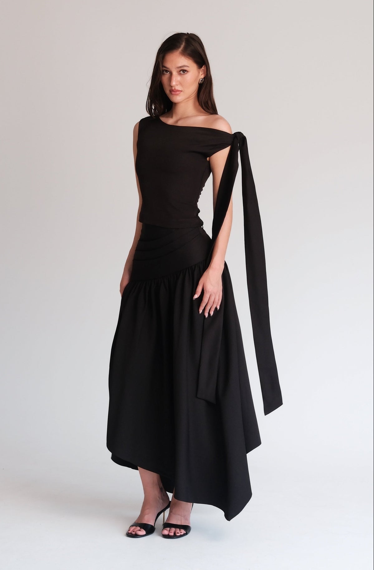 Noelle Bow Top Black