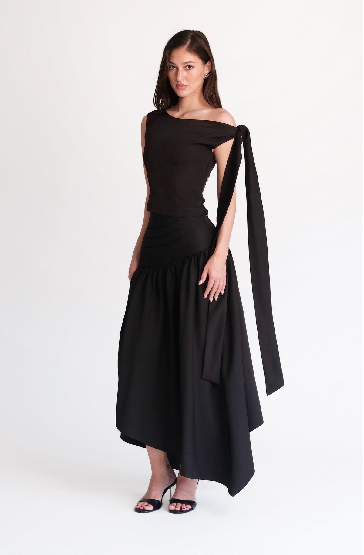 Noelle Bow Top Black