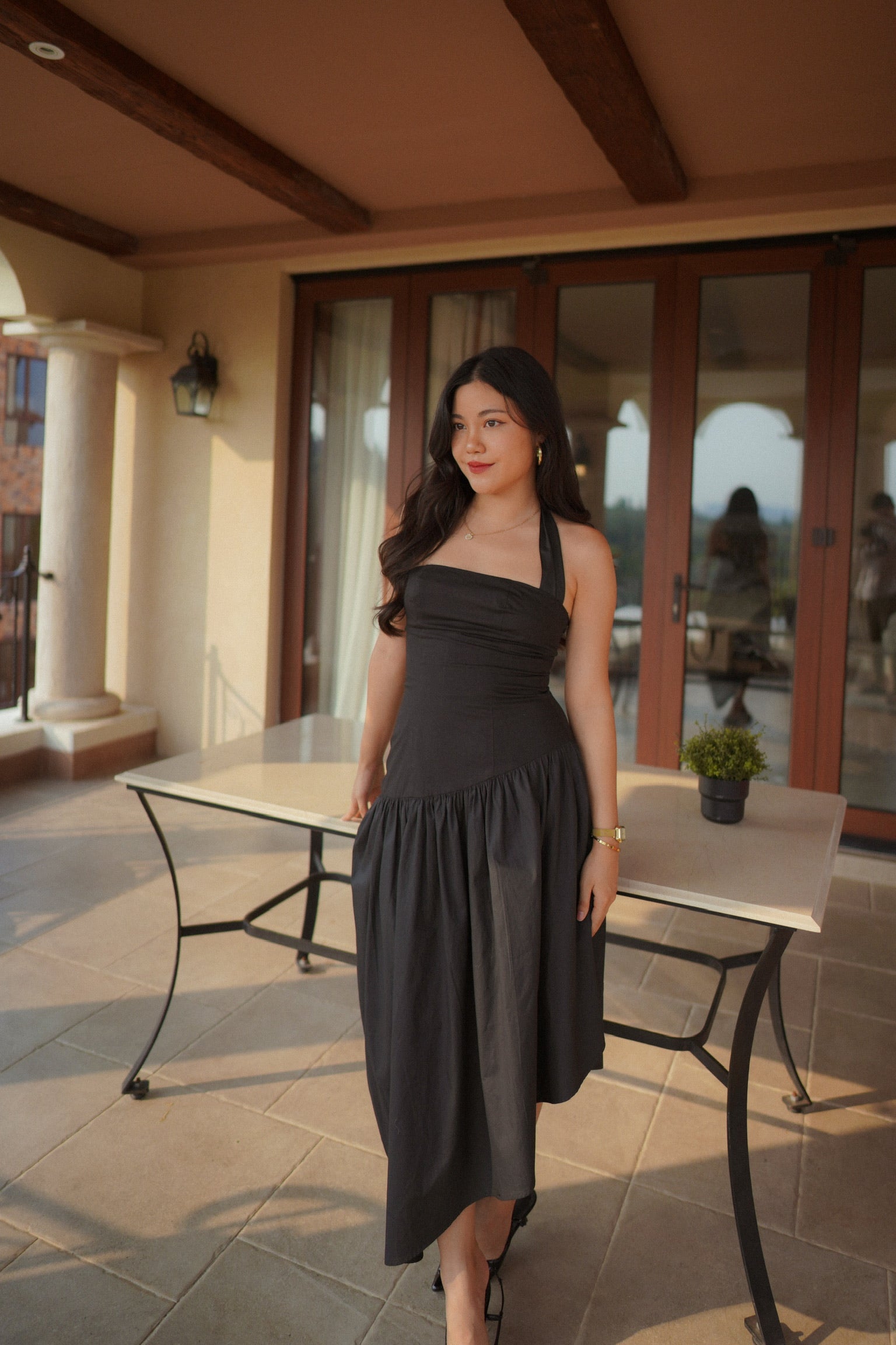 ASYMMETRIC MIDI DRESS