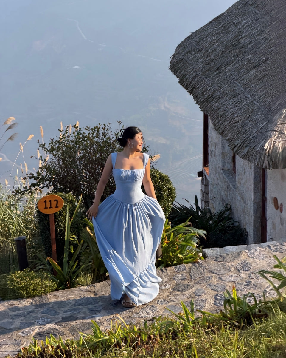 [Pre-Order] RAVii - Sicily Cotton Linen Maxi Dress