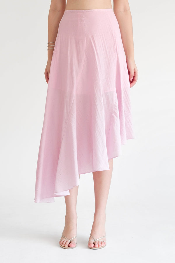 Asymmetric Skirt Pink