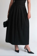 Pleated Maxi Skirt Black