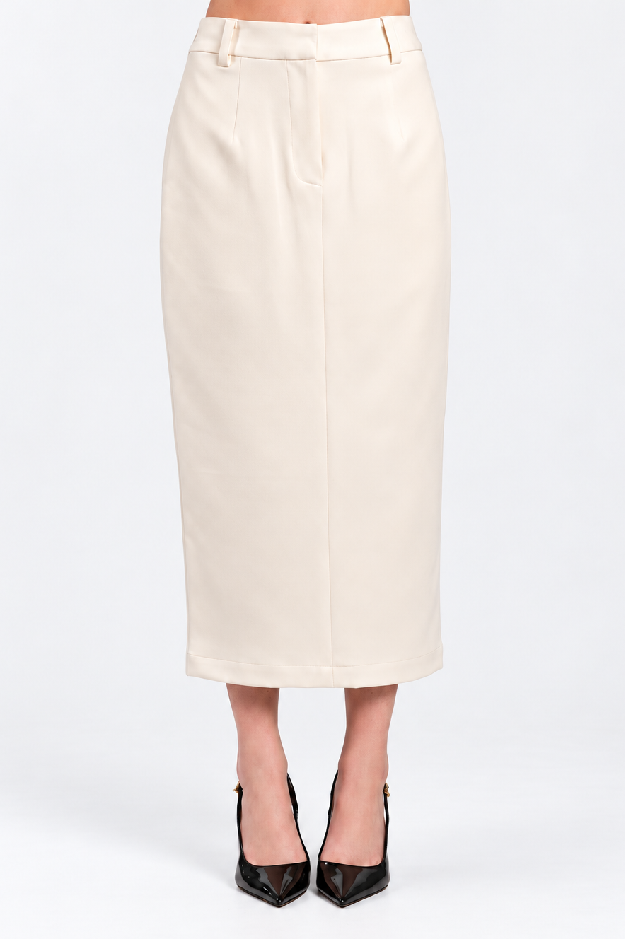 Midi Pencil Skirt Cream