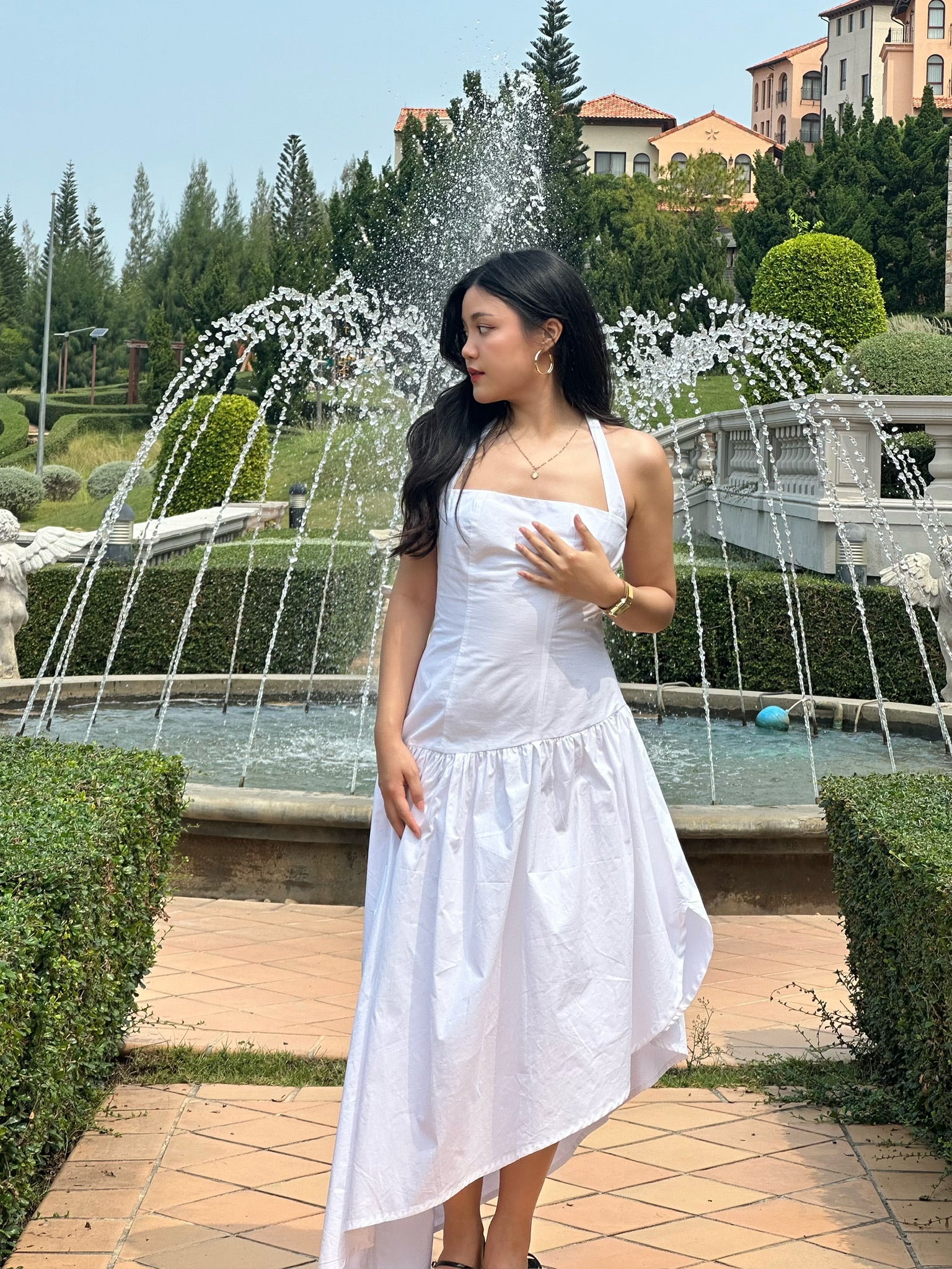 ASYMMETRIC MIDI DRESS