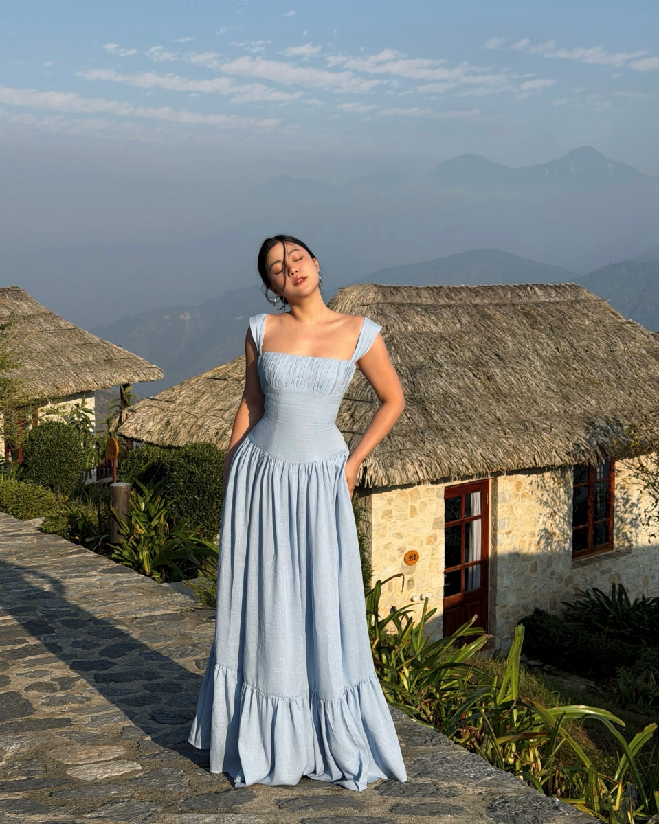 [Pre-Order] RAVii - Sicily Cotton Linen Maxi Dress