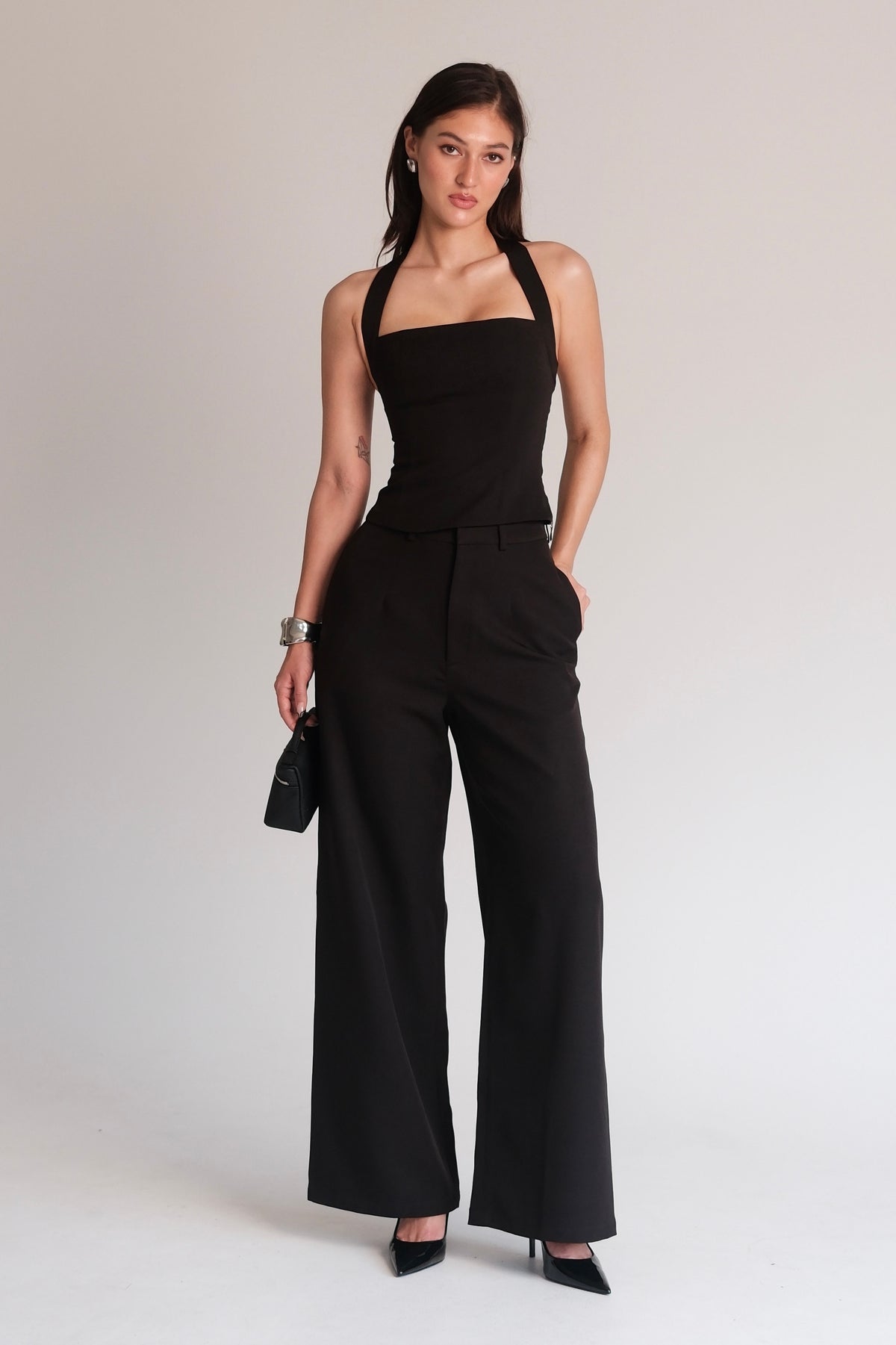 Halter Square Top Black
