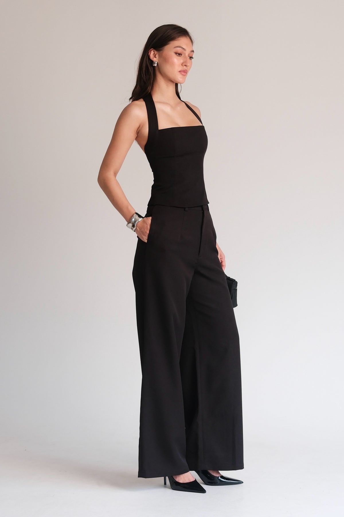 Halter Square Top Black