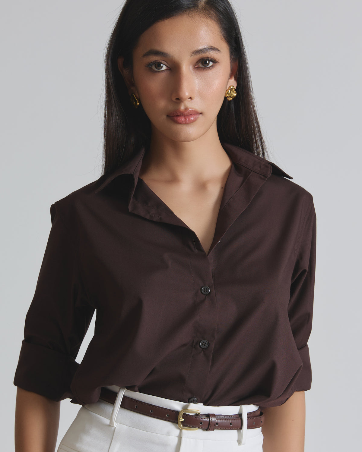 Cotton Shirt Dark Brown