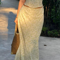 Wildflower Set - Top & Maxi Skirt in Blue by RAVii, handcrafted in Bangkok