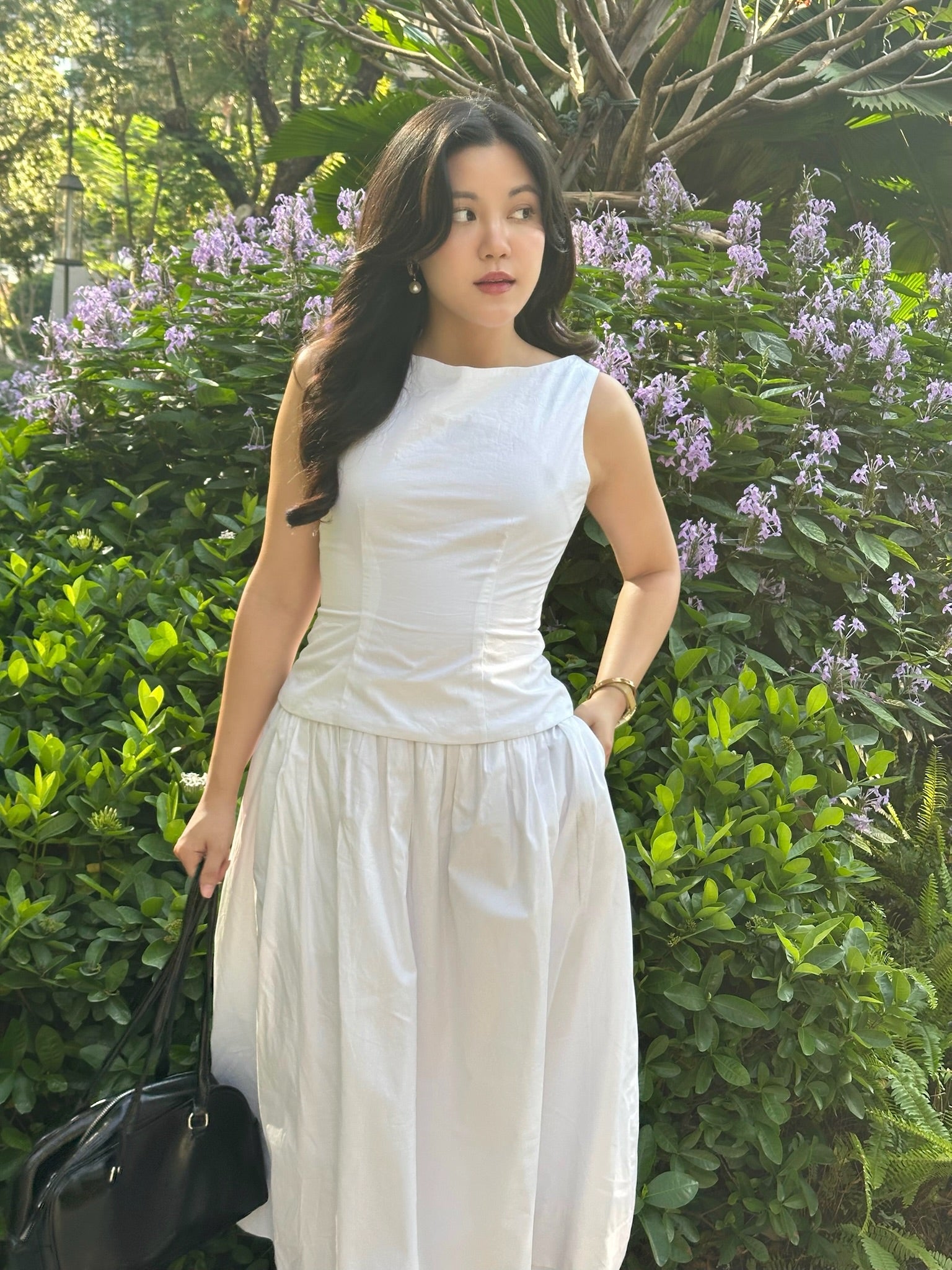 LADY SET - BOAT NECK TOP & MAXI SKIRT
