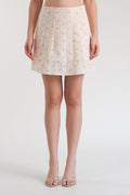 Rosette Midi Skirt Cream Floral