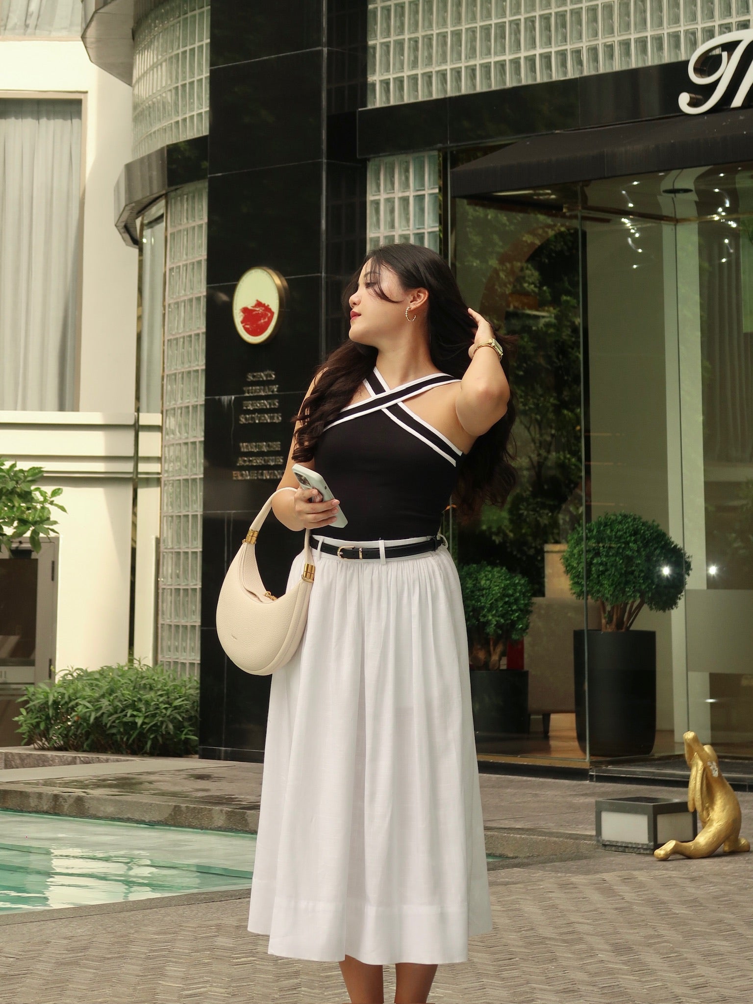 LADY SET - BOAT NECK TOP & MAXI SKIRT