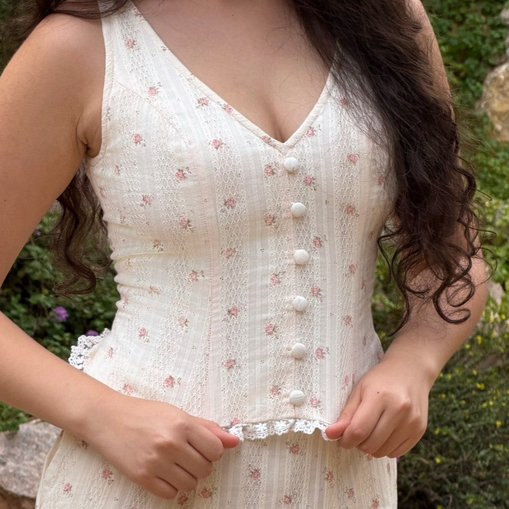 [Pre-Order] Rosette Set - Top & Midi-Maxi Skirt