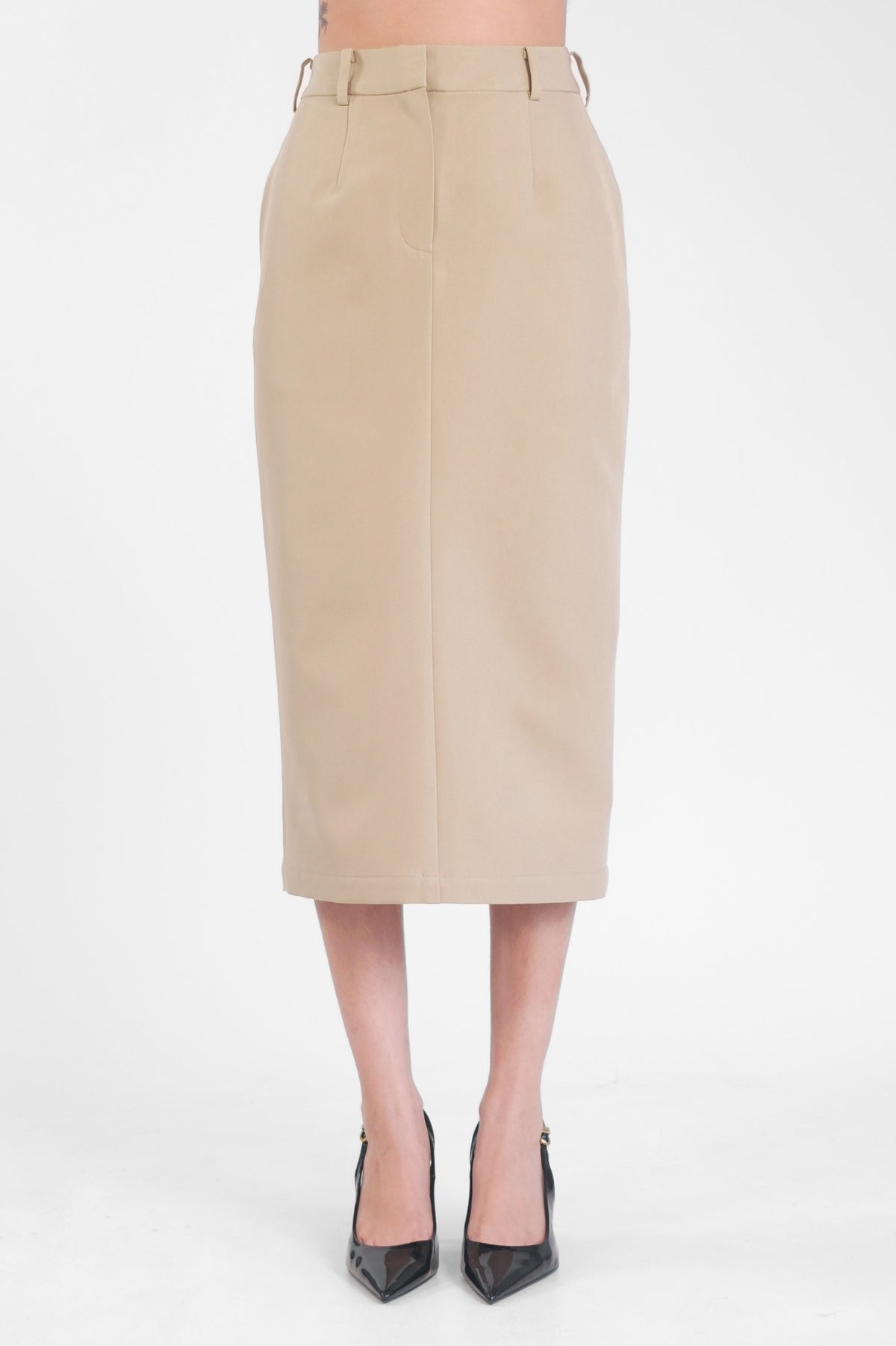 Midi Pencil Skirt Khaki