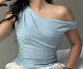Asymmetric Set - Top & Skirt in Blue by RAVii, handcrafted in Bangkok