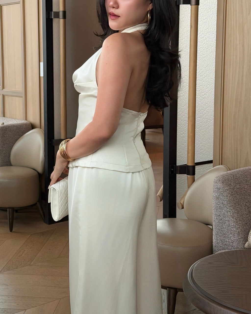 [Pre-Order] Satin Cowl Neck Top