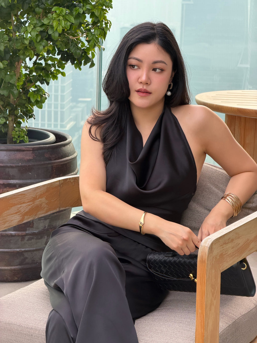 [Pre-Order] Satin Cowl Neck Top