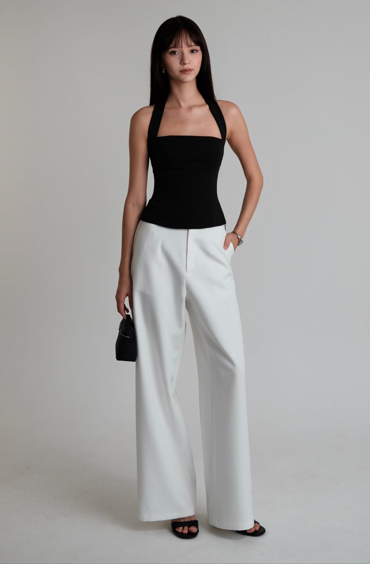 Halter Square Top Black