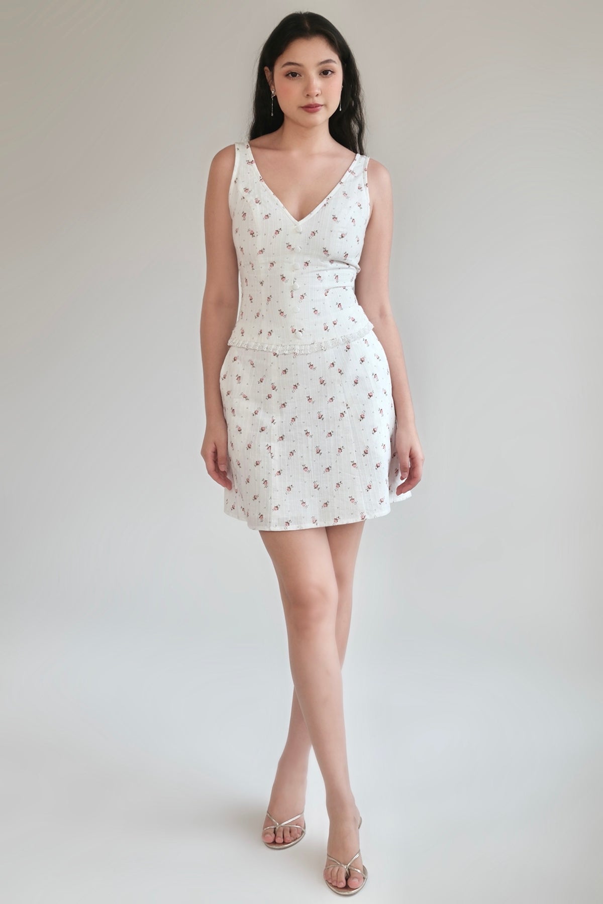 Rosette Set - Top & Midi-Maxi Skirt