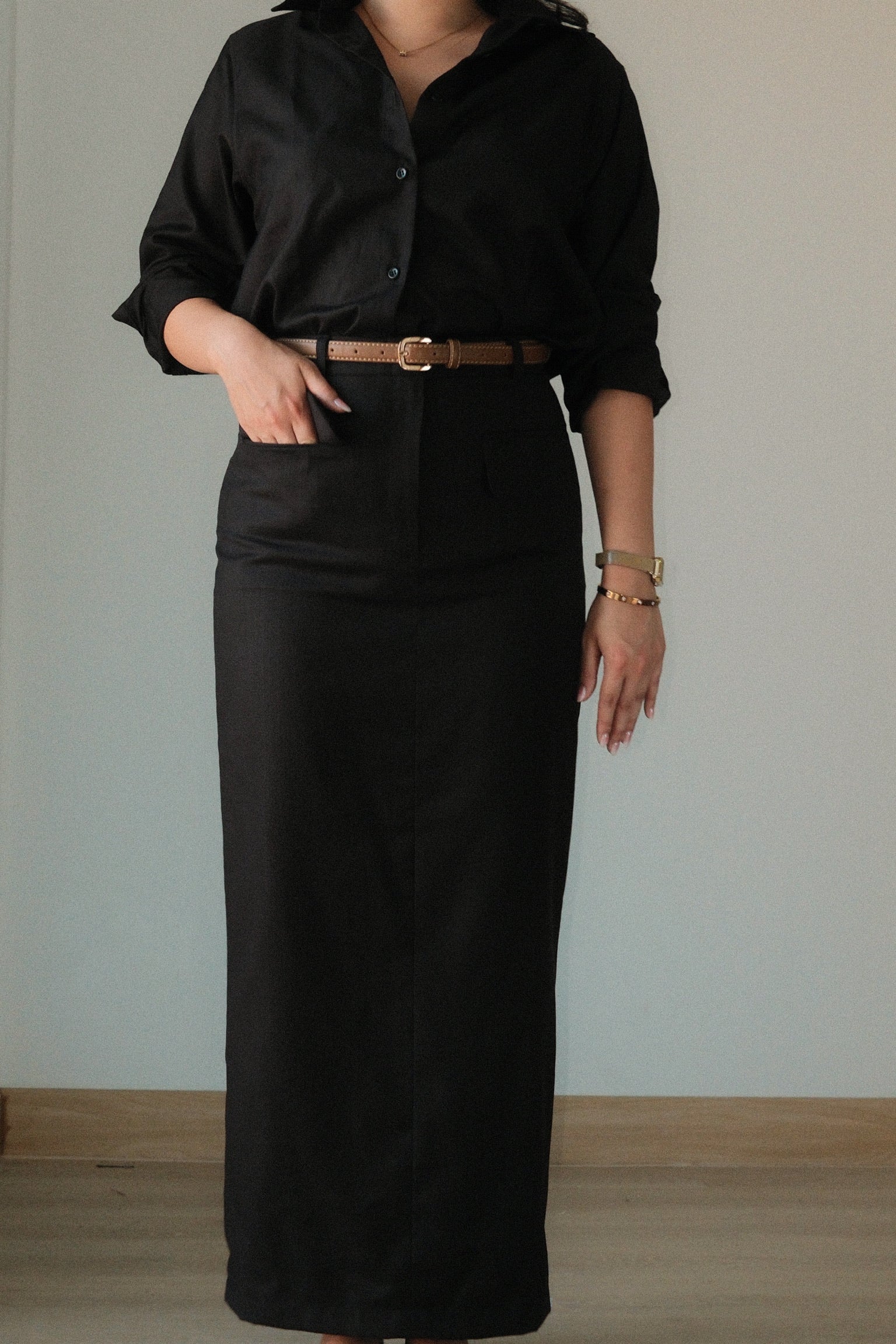 POCKETED MAXI SKIRT