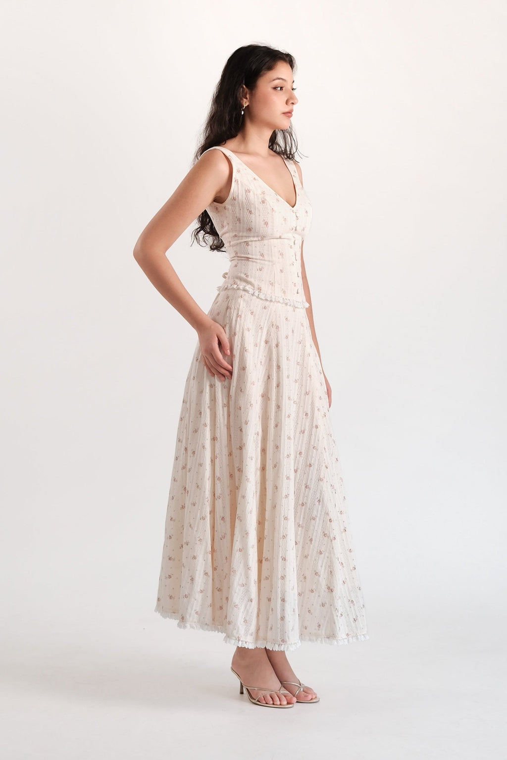 Rosette Top Cream Floral