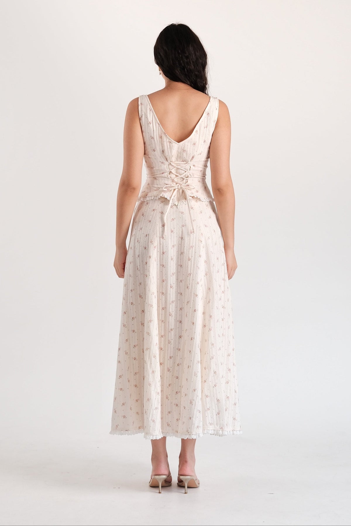 Rosette Top Cream Floral