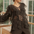 Reverie Ruffle Blouse Black