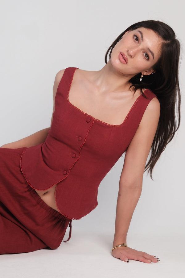 Sophie Top Burgundy