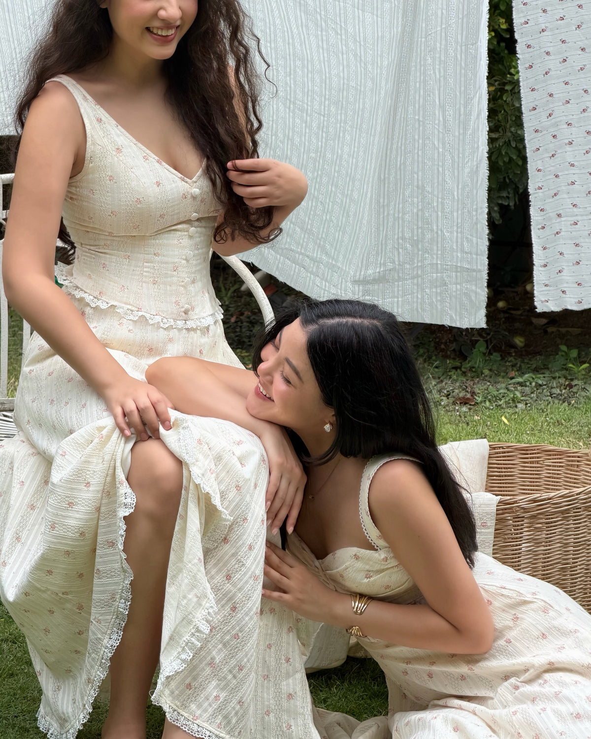 Dreaming of a slow life in Provence ☀️🌸 〰️ Rosalia midi dress in cream floral〰️ Rosette set (maxi) in cream floral#rv...