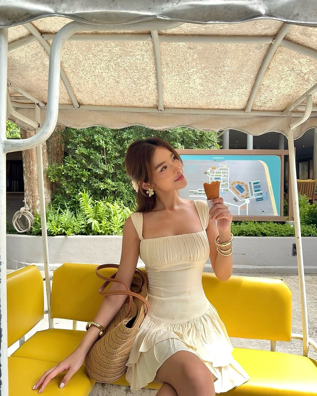 Love how k. @pingvibes styles our best selling Sicily Mini Dress 🤍🐚#rvsicilyminidress 2,990.-