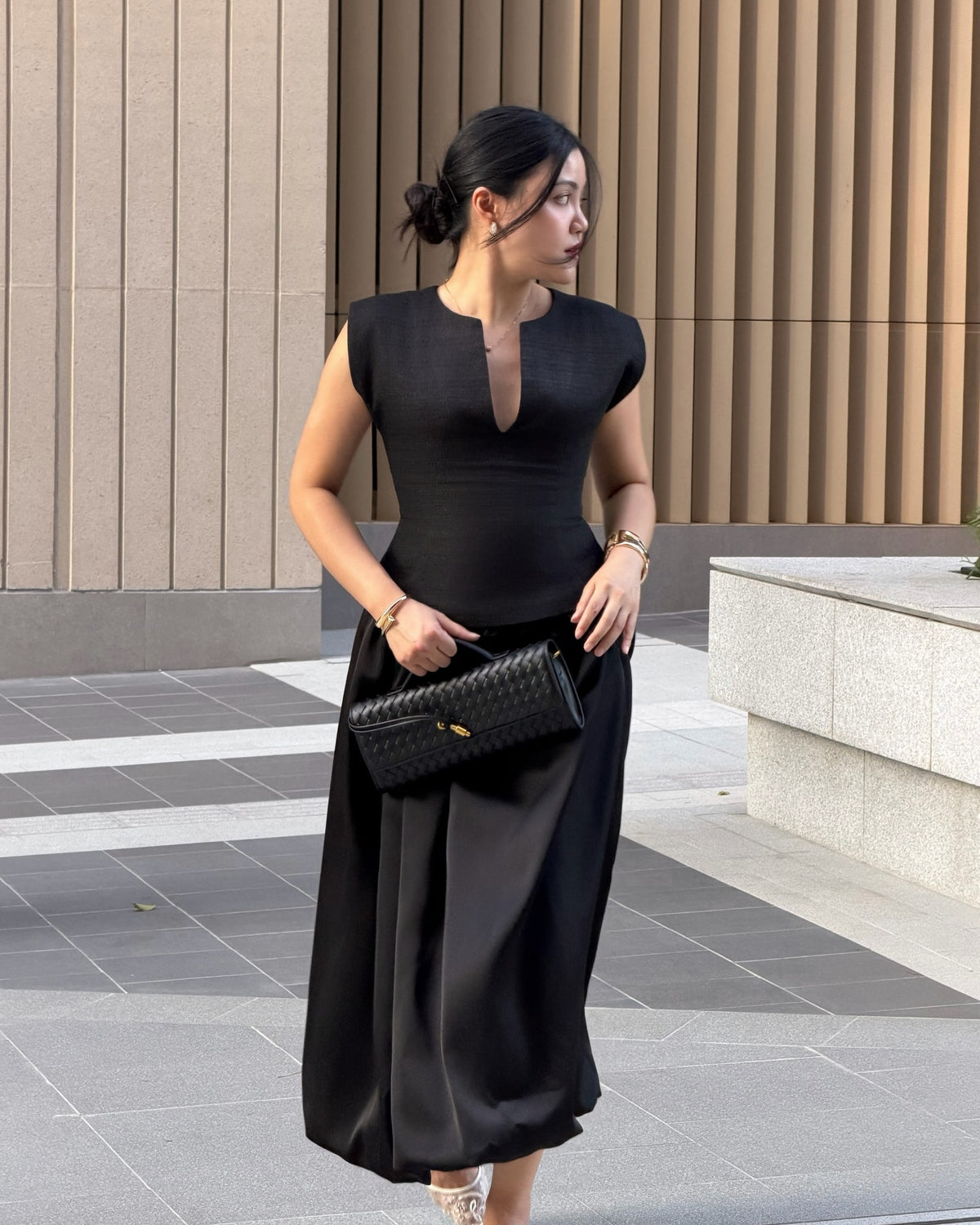 Blair top matching with Balloon skirt in black 🖤#rvessentialsblairtop #rvessentialsballoonskirt