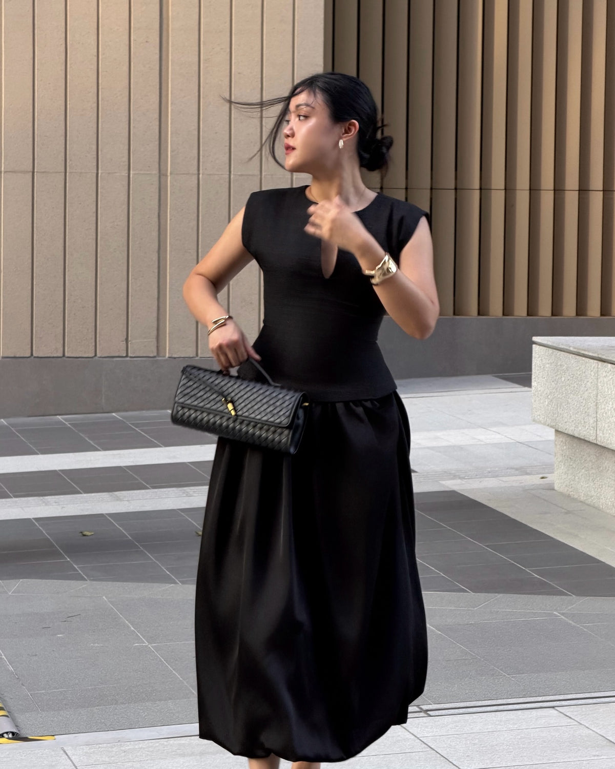 Blair top matching with Balloon skirt in black 🖤#rvessentialsblairtop #rvessentialsballoonskirt