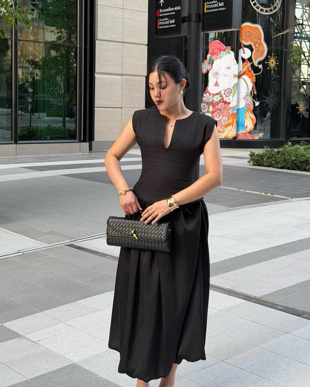Blair top matching with Balloon skirt in black 🖤#rvessentialsblairtop #rvessentialsballoonskirt