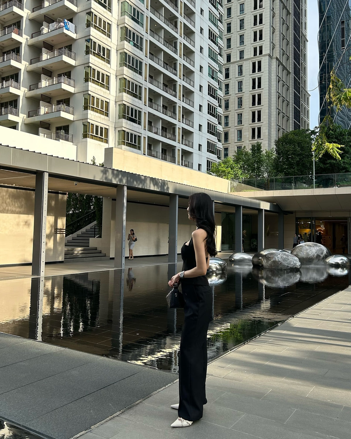 Spotted k. @tanya_tp in Essentials halter square top 🖤#rvessentialshaltersquarenecktop