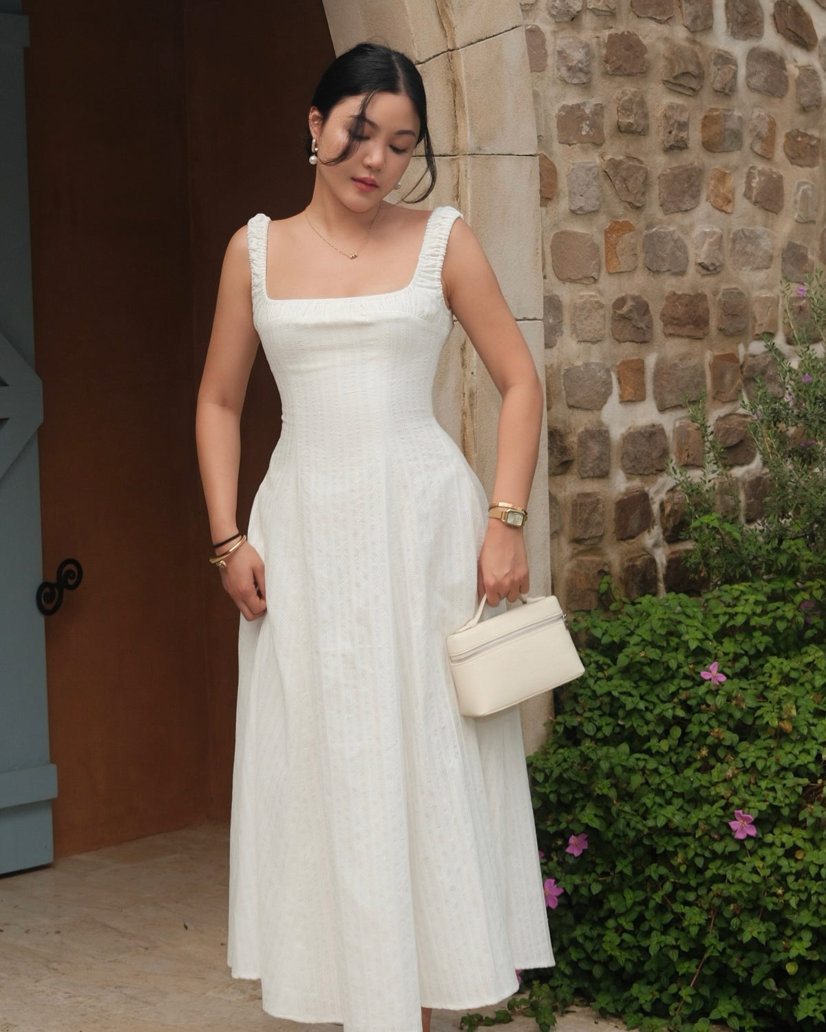 Solene maxi dress in white 🤍#rvsolenemaxidress