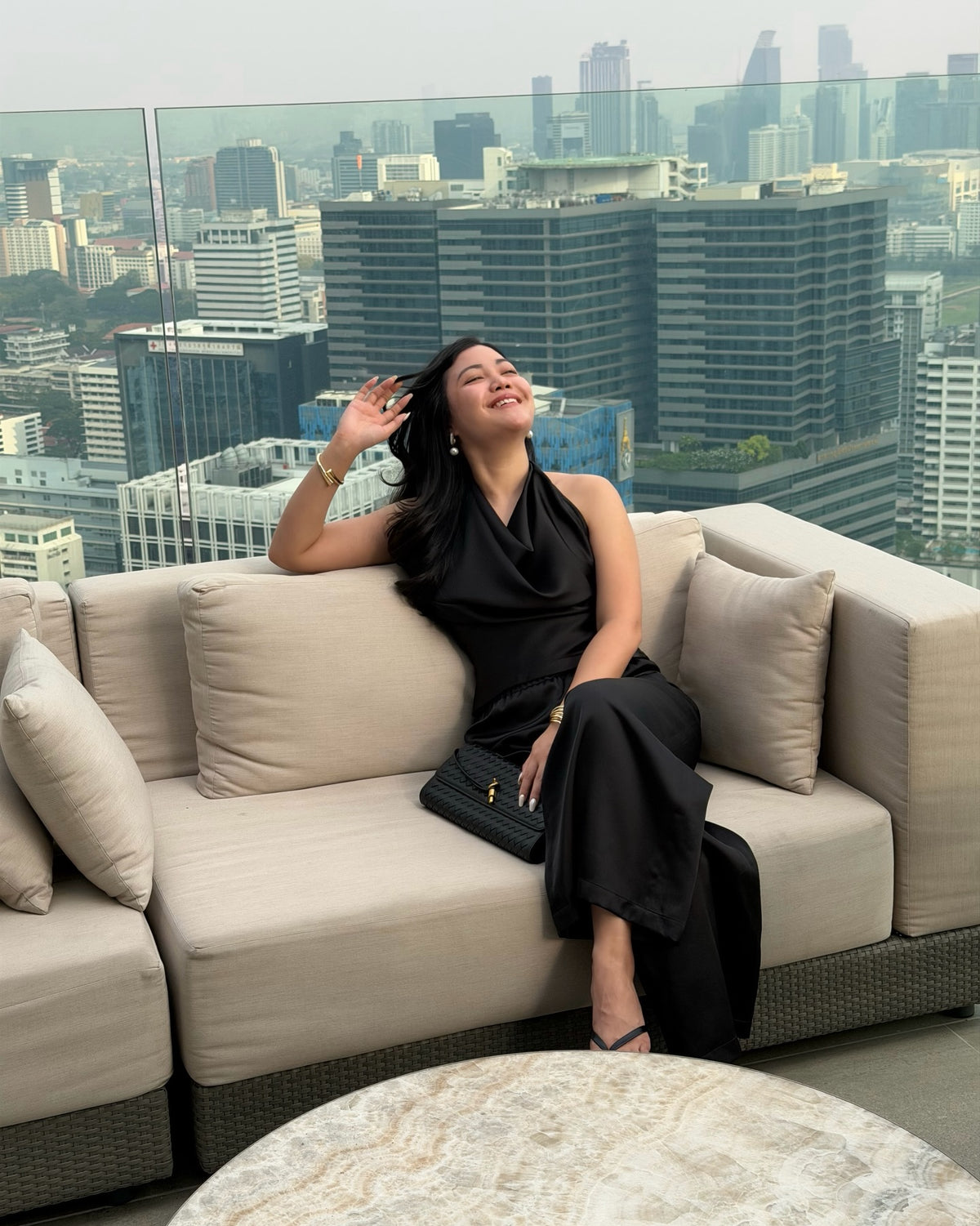 Soft drape. Sharp presence.A black set that hugs gently and flows freely 🖤✨ Satin Cowl neck top〰️ Price: 1,590.-〰️Col...