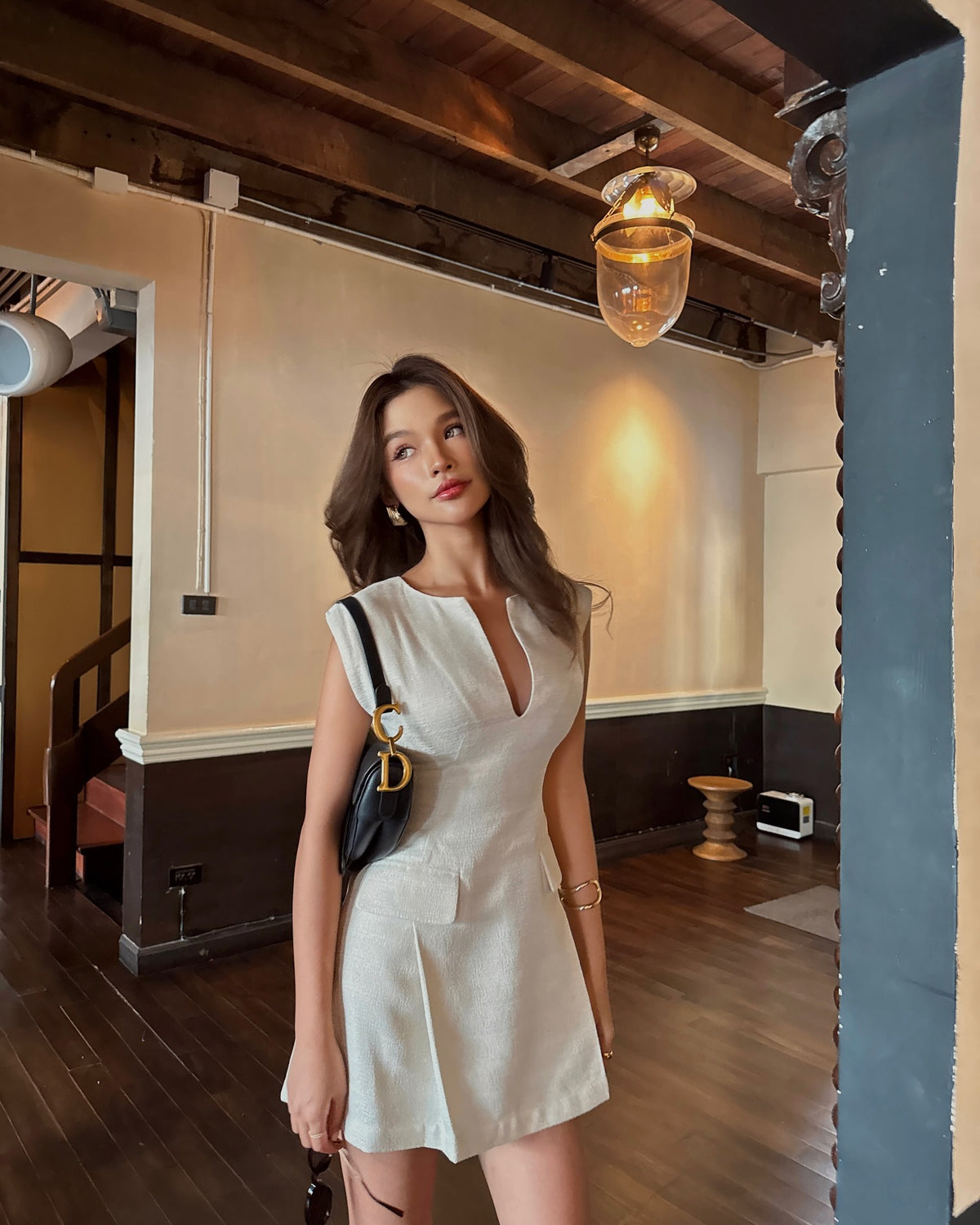 Spotted k. @pingvibes in our best selling Blair Mini Dress 🤍〰️Size: Xs-Xl〰️Color: Cream, Black〰️Fabric: Tweed〰️ Price...