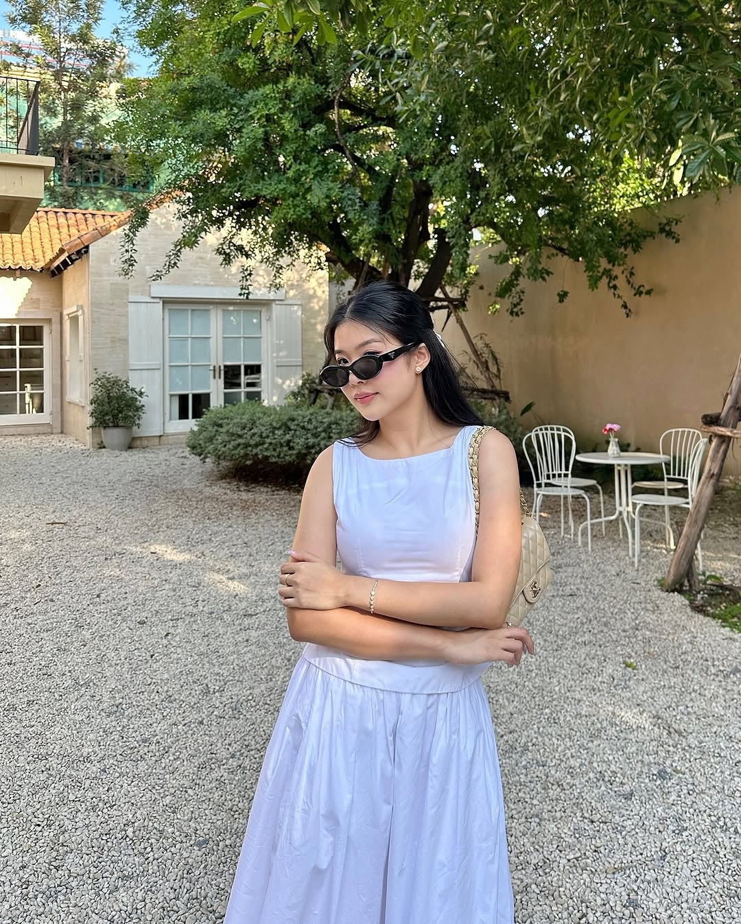 Spotted k. @yanisa._ in Lady set 🤍#rvladyboatnecktop #rvladyclassicskirt