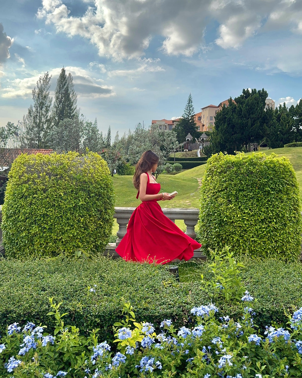 Still daydreaming about the moment k. @pingvibes wears the Elodie Maxi Dress❤️Now available for pre-order via Line, S...
