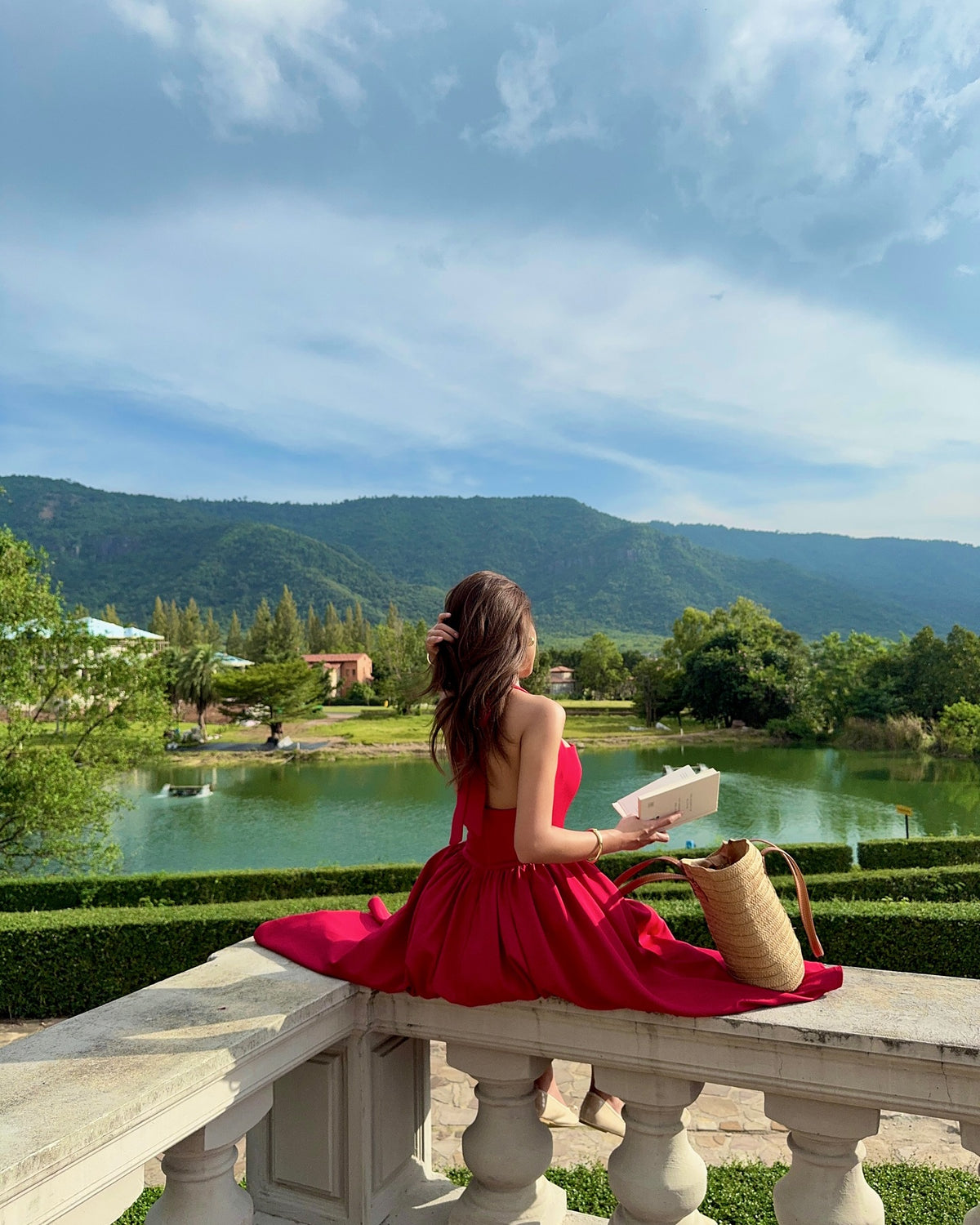 Still daydreaming about the moment k. @pingvibes wears the Elodie Maxi Dress❤️Now available for pre-order via Line, S...